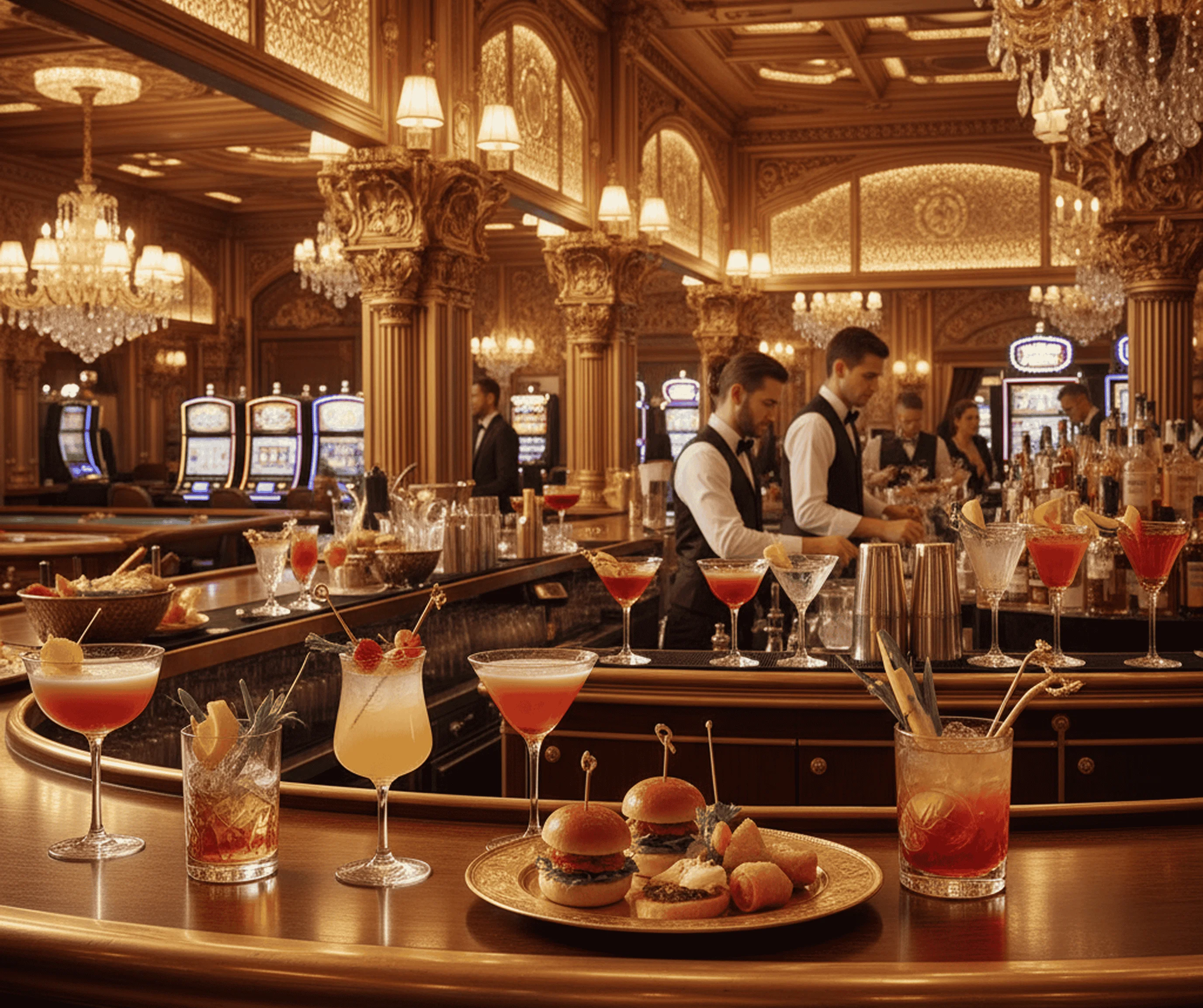 Eleganckie wnętrze kasyna Amber