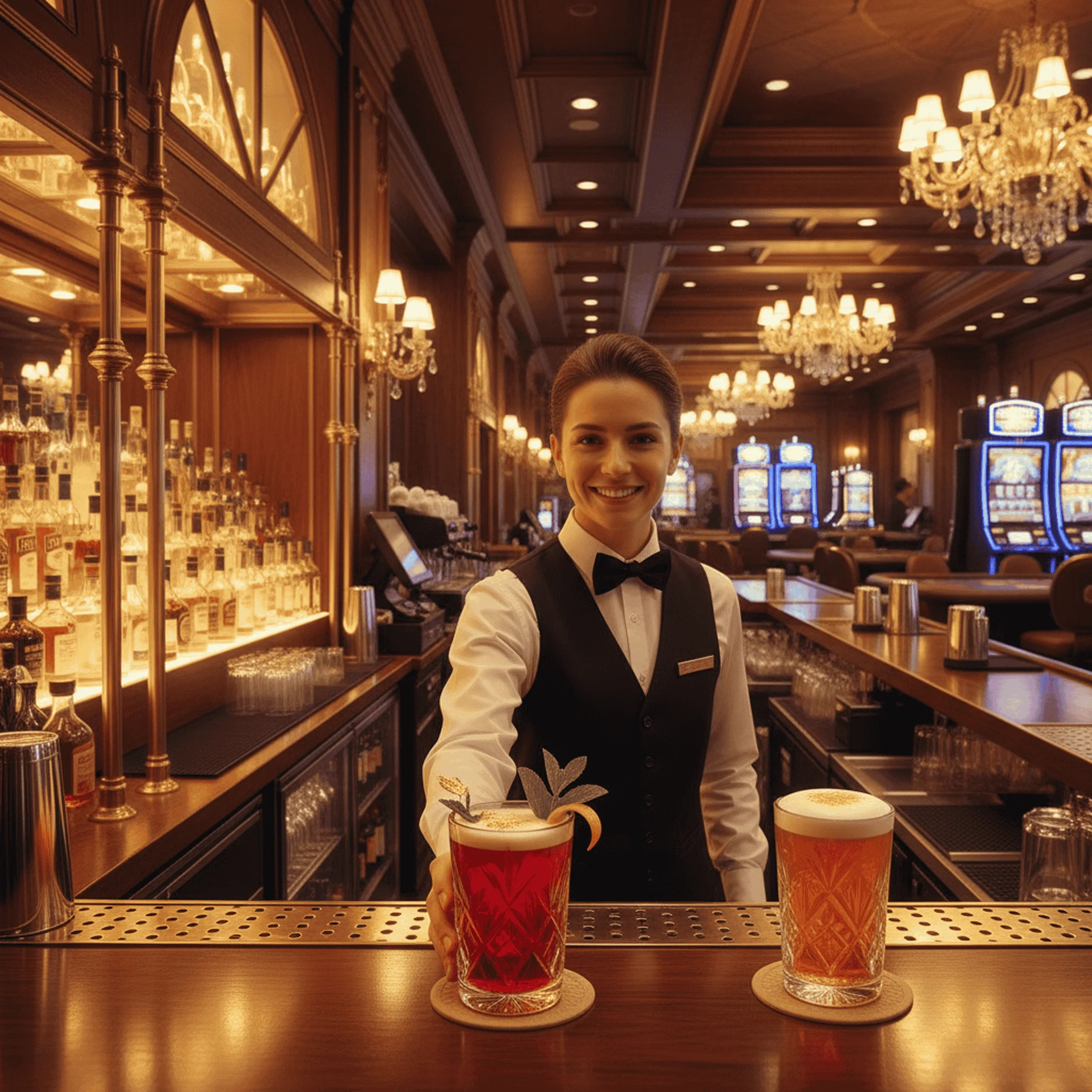 Ilustracja wnętrza kasyna Amber